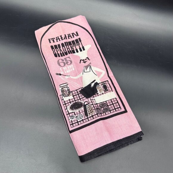 Townhouse Other - Vintage Kitchen Hand Towel 1960s Townhouse Linen Sewell Jackson Pink Kitschy MCM